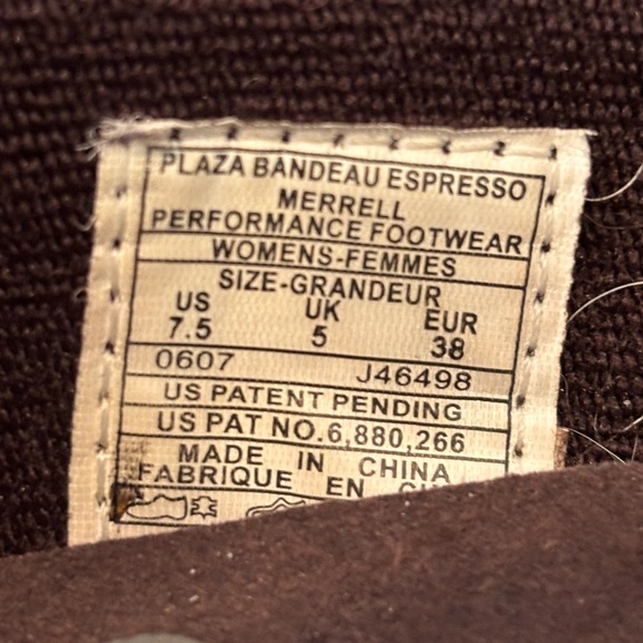 EUC Merrell Women's Plaza Bandeau Expresso Brown Suede Mary Jane's Shoes SZ 7.5 - Picture 9 of 10